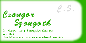 csongor szongoth business card